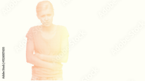 A woman holds her aching stomach with both hands, Menstrual Hygiene Day background