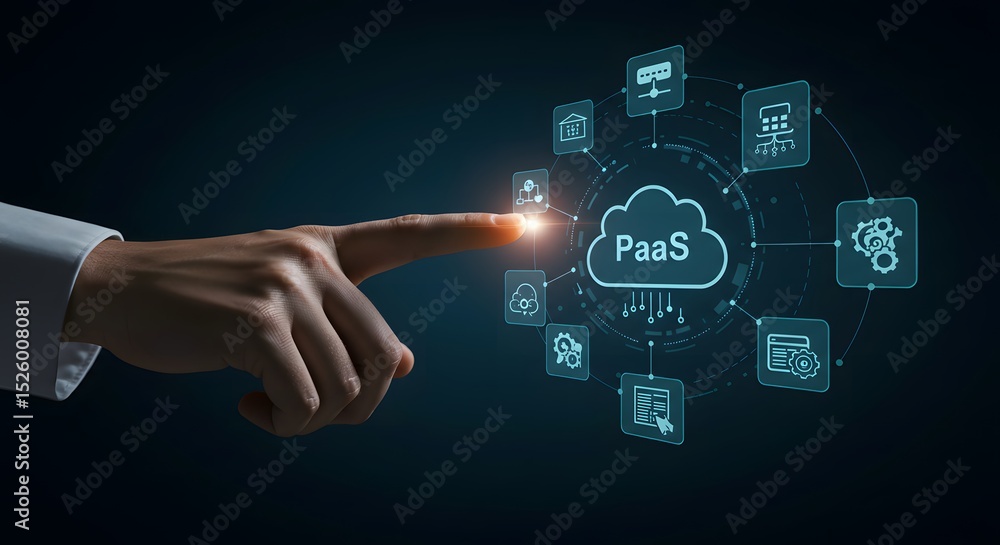 Naklejka premium Platform as a Service (PaaS) – Cloud Computing and Application Deployment Concept