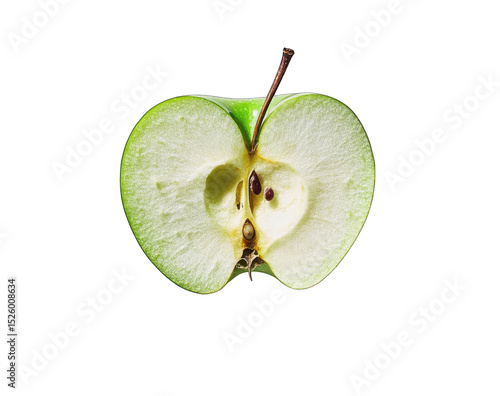 Close-up of a halved green apple