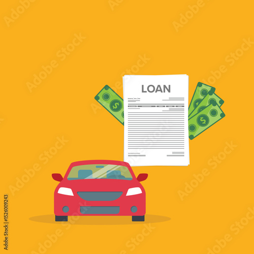 Car bank credit. Finance management. Loan agreement. Money credit. Loan disbursement, quick loan service, easy credit.