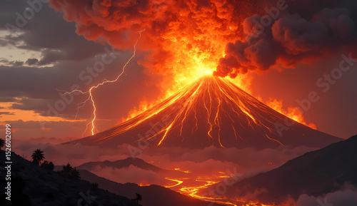 One of the largest volcanoes in Asia, erupting with power