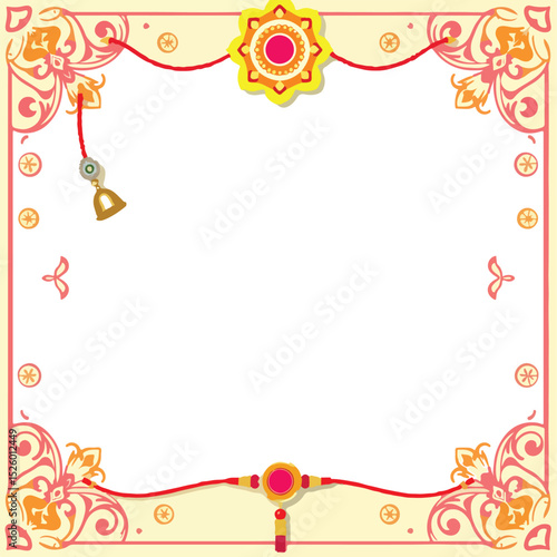 frame of flowers Raksha Bandhan