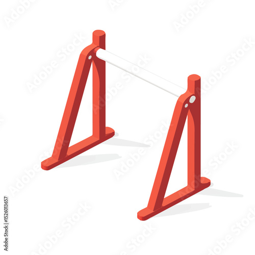 Parallel Bars illustration vector 2D flat, isolated on a white background.