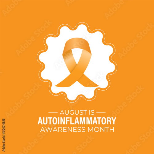 August is Autoinflammatory Awareness Month. Unite for a Cure. Creating for web banner, cards, prints, social media, poster, flyer and background design template. Realistic Ribbon. Vector illustration.
