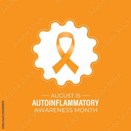 August is Autoinflammatory Awareness Month. Unite for a Cure. Creating for web banner, cards, prints, social media, poster, flyer and background design template. Realistic Ribbon. Vector illustration.