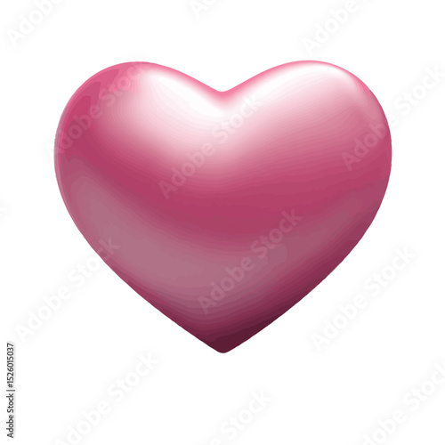 Shiny pink heart shape romantic love symbol
