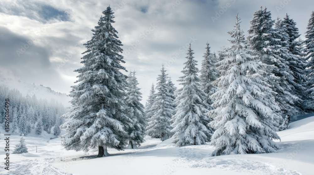 Naklejka premium Snowy winter forest