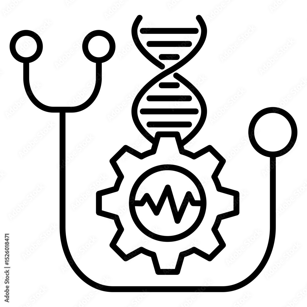 Fototapeta premium Biomedical Engineering Outline Icon