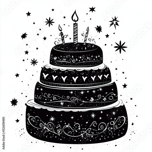 birthday cake silhouette , ...