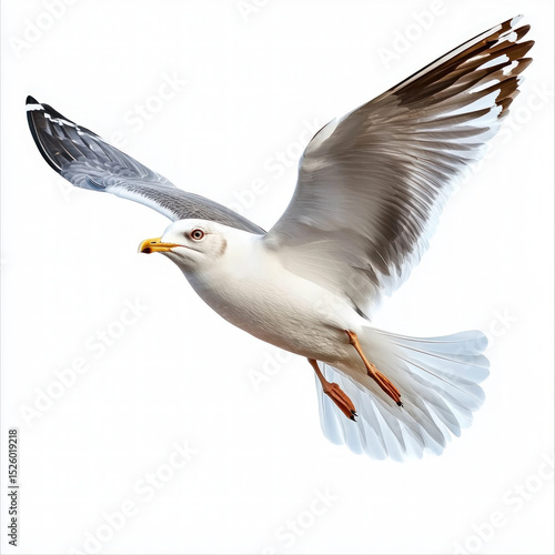 white bird flying isolated