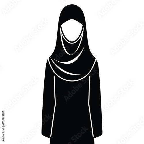 Hijab silhouette vector illustration