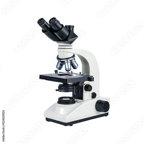 2D flat Optical Microscope illustration vector, isolated on a white background.