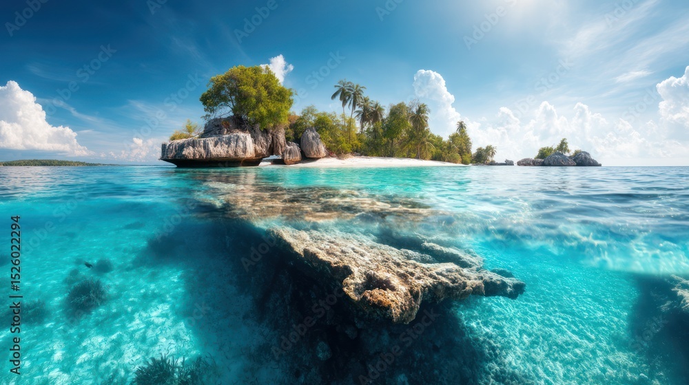 Fototapeta premium Tropical Island Paradise, Clear Water
