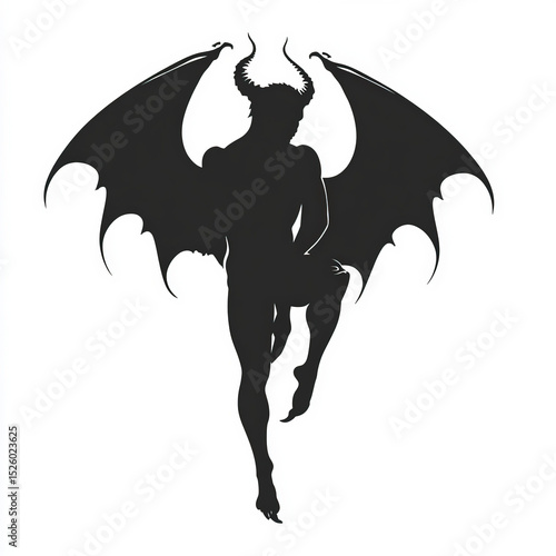 demon silhouette , black an...