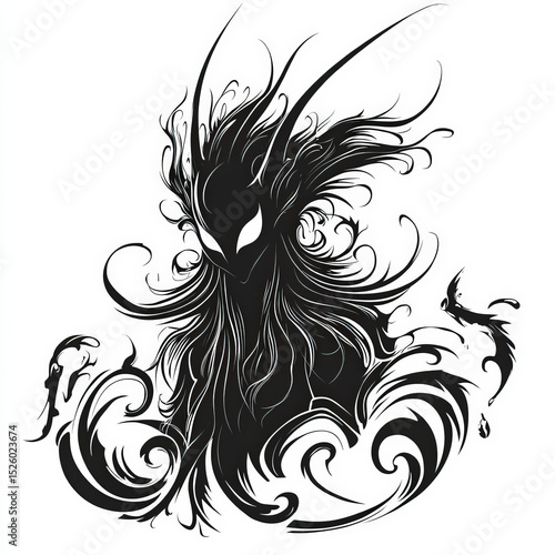 devil silhouette , black an...