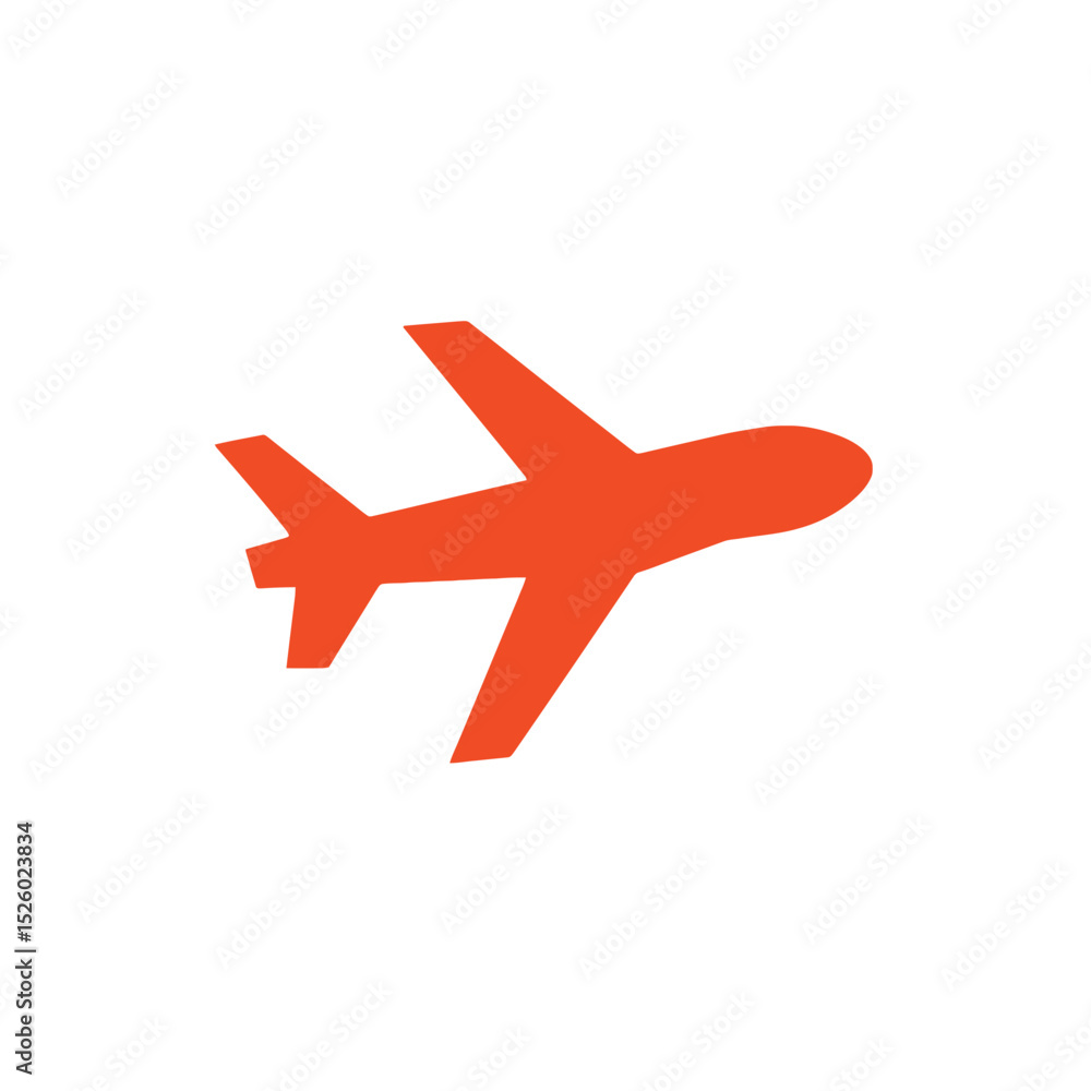 Fototapeta premium Simple orange airplane icon air travel flight journey