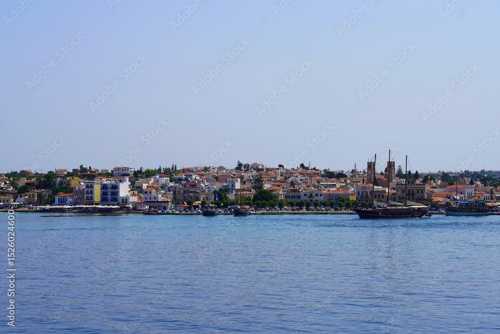 Fototapeta premium View of the largest town of the island of Aegina, Greece