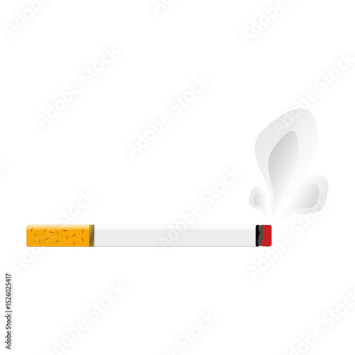 illustration of burning cigarette and smoke