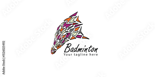 badminton open tournament template design, Shuttlecock logo vector