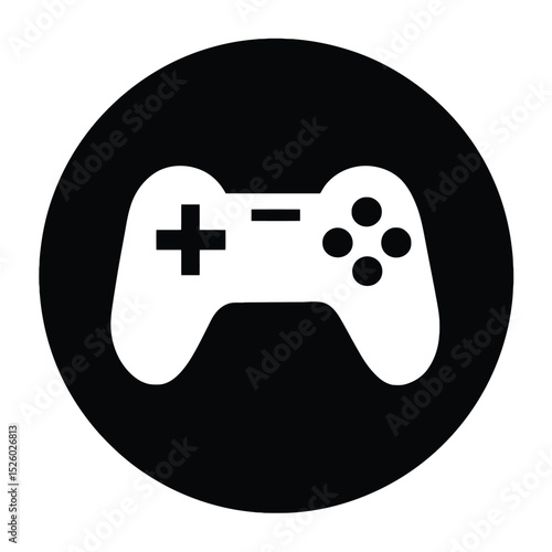 Video game controller icon black circle background