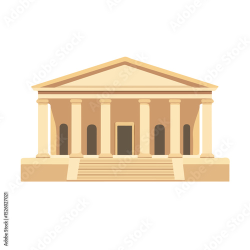 National Archaeological Museums illustration vector 2D flat, isolated on a white background.