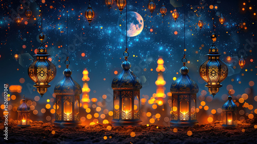 Vector islamic background for Ramadan Kareem Blue background.jpeg