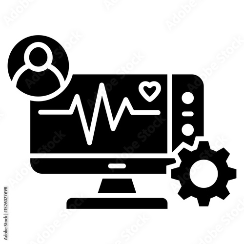 Biomedical Signal Processing Glyph Icon