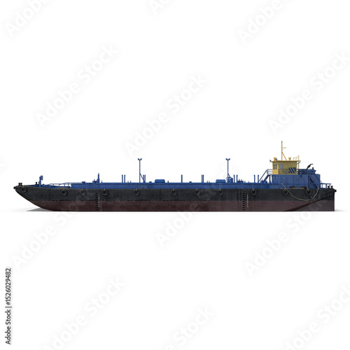 Blue Oil Tanker Cargo Ship Isolated on Transparent Background