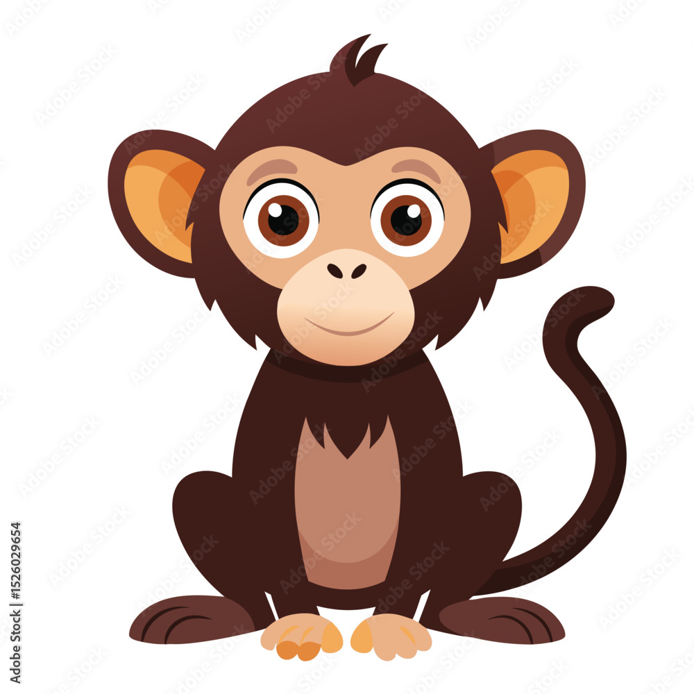 Naklejka premium monkey vector image on white background