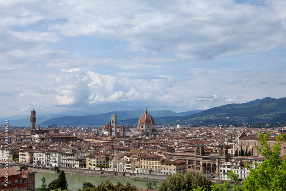Fototapeta premium Florence s Rose Garden is an exceptionally beautiful green oasis offering panoramic city views. It s situated just below Piazzale Michelangelo.