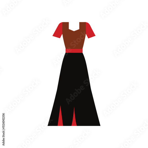 maxi dress vector art illustration