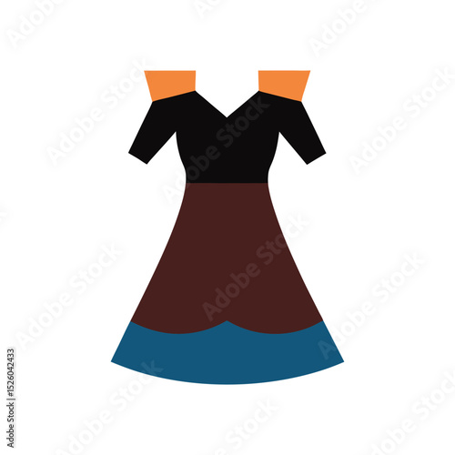 off shoulder dress vector art illustration