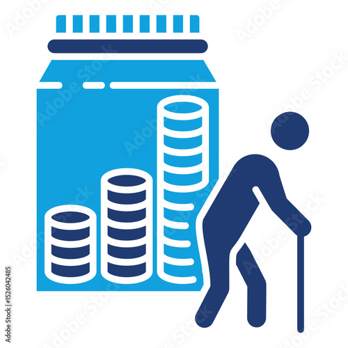 Retirement Flat Blue Icon