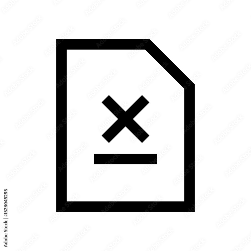 Fototapeta premium File Cross Icon