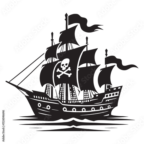 Minimalist Boat silhouette with strong hull shape – Boat illustration – Minimalist Boat vector – Vehicle silhouette

