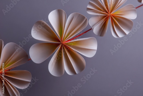 Origami flowers on a string