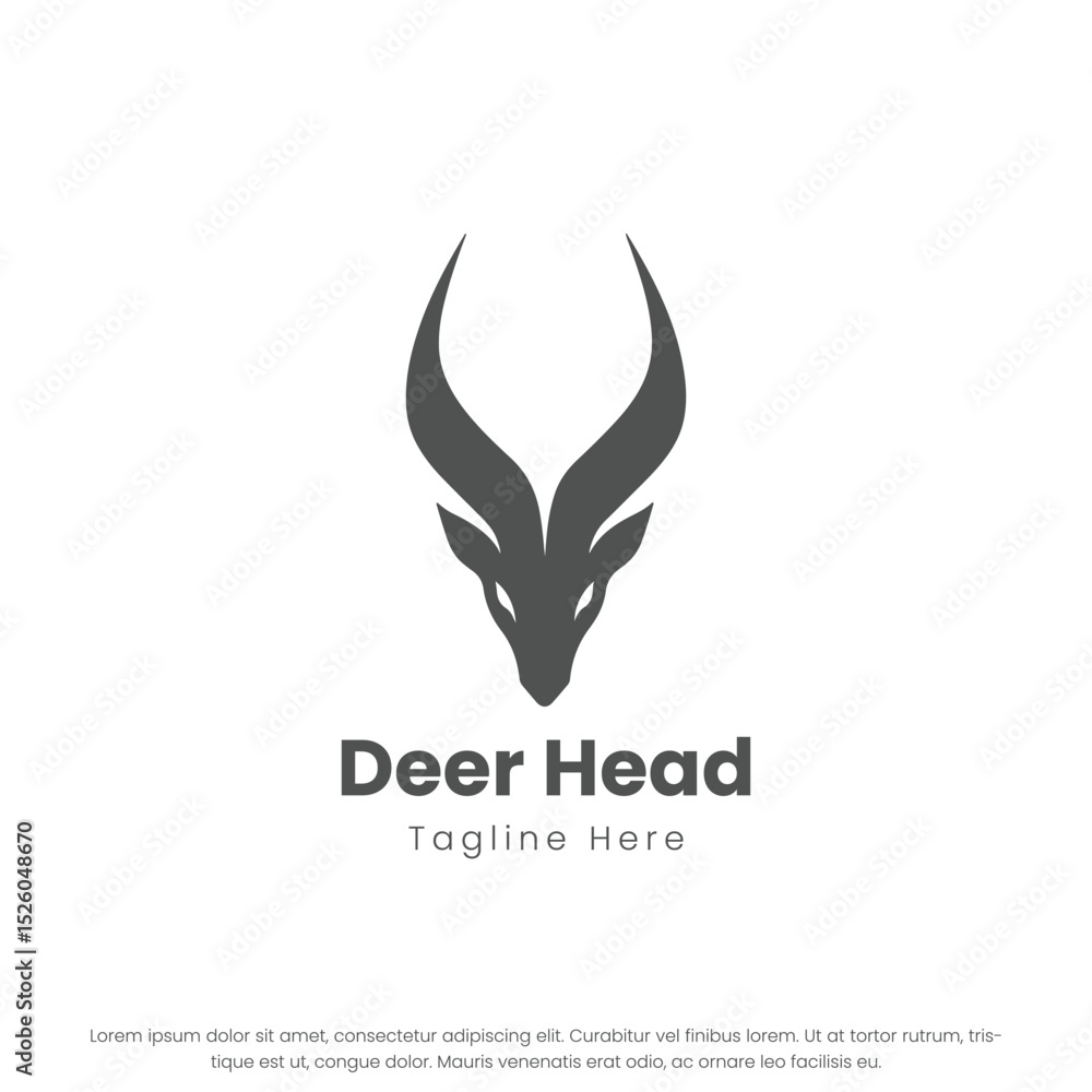 Simple abstract elk deer logo template illustration inspiration. Deer head logo. Antler silhouette. Deer silhouette. Simple abstract elk deer logo template illustration inspiration. Deer head logo. Antler silhouette. Deer silhouette.
