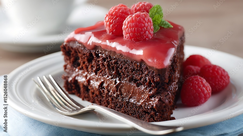 Decadent Chocolate Cake with Raspberry Glaze and Fresh Berries Decadent Chocolate Cake with Raspberry Glaze and Fresh Berries