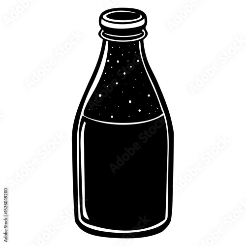 Transparent Background Milk Bottle Silhouette Vector Illustration