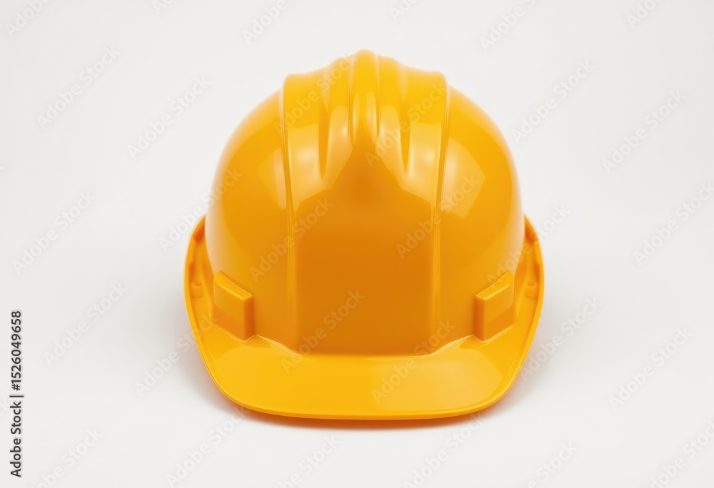 Fototapeta premium Yellow construction hard hat on white