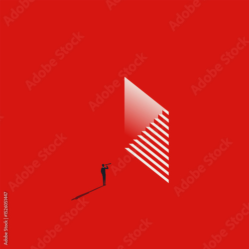 Business and career growth and development vector concept. Symbol of ambition, aspiration, success. Minimal design eps10 illustration