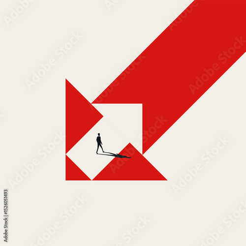 Business leader vector concept. Go your own way, visionary, strategy symbol. Minimal design eps10 illustration