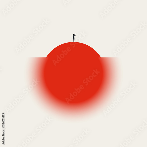 Business visionary and leader vector concept. Symbol of ambition, motivation, career success. Minimal design eps10 illustration.