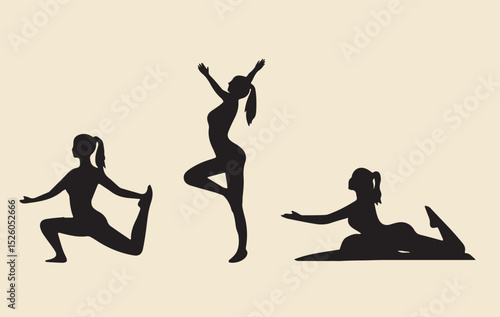 silhouette of yoga woman