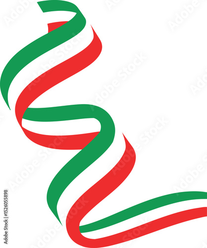 Abstract italian flag ribbon swirl design