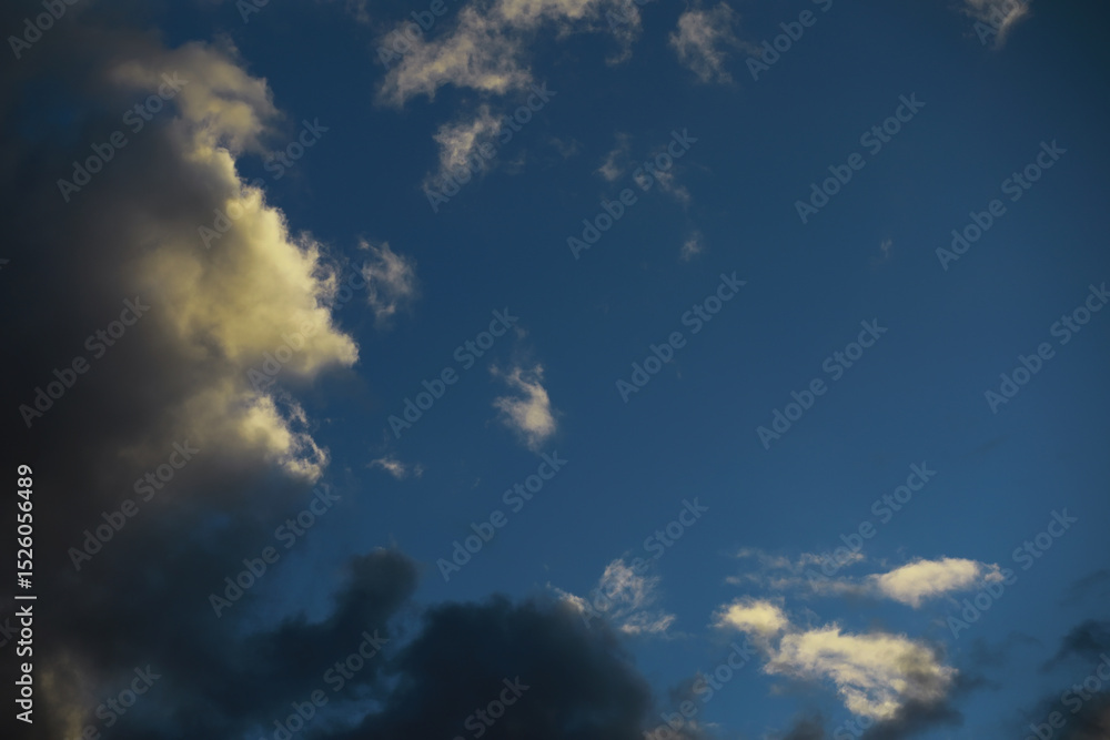 Obraz premium Summer blue sky cloud gradient light white background. Beauty clear cloudy in sunshine calm bright winter air bacground. Gloomy vivid cyan landscape in environment day horizon skyline view spring wind