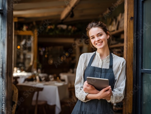 Restaurant staff with tablet