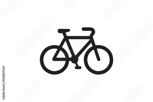 Bi cycle silhouette on white background.01