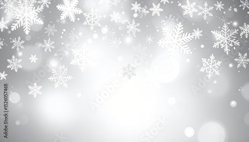 Wallpaper Mural Snowflakes gently falling on sparkling silver background create magical winter scene Torontodigital.ca