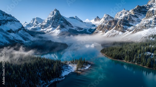 Wallpaper Mural mountain lake in winter Torontodigital.ca